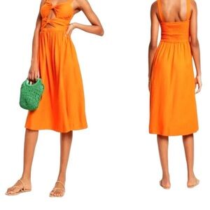 Fe Noel x Target Size Large Linen Cut Out Midi Dress